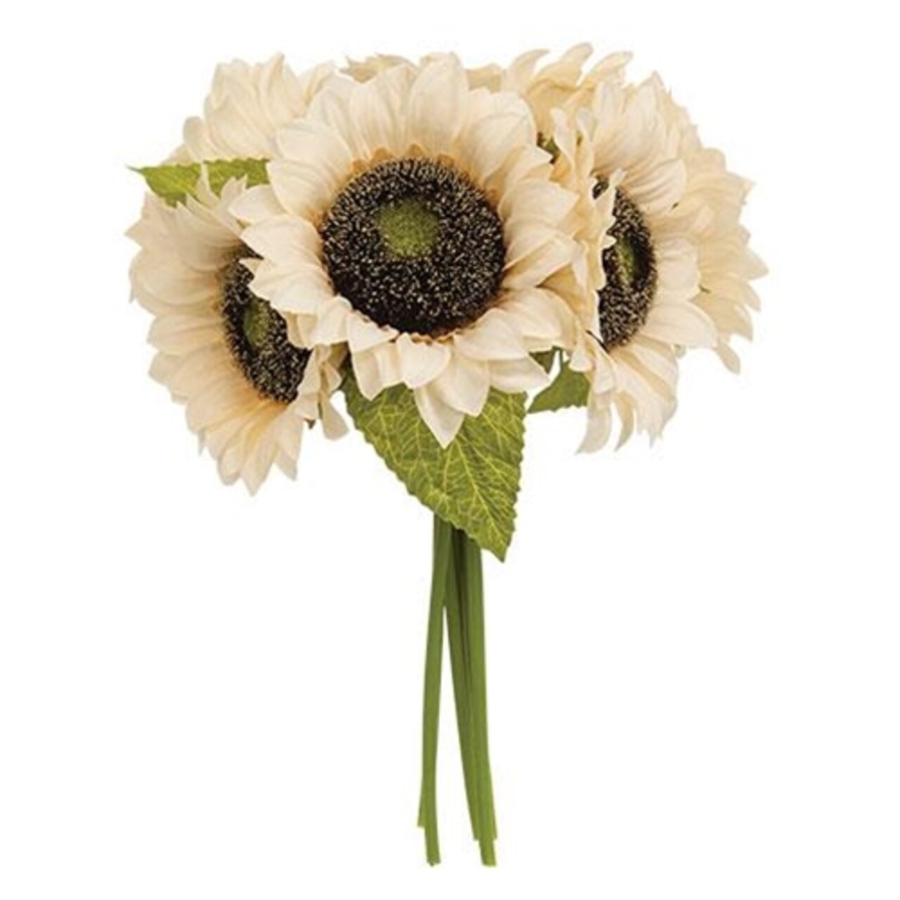 Set of 3 Decorative Sunflower Bundle 12 Inch Champagne Blooms Rustic Vase Bouquet